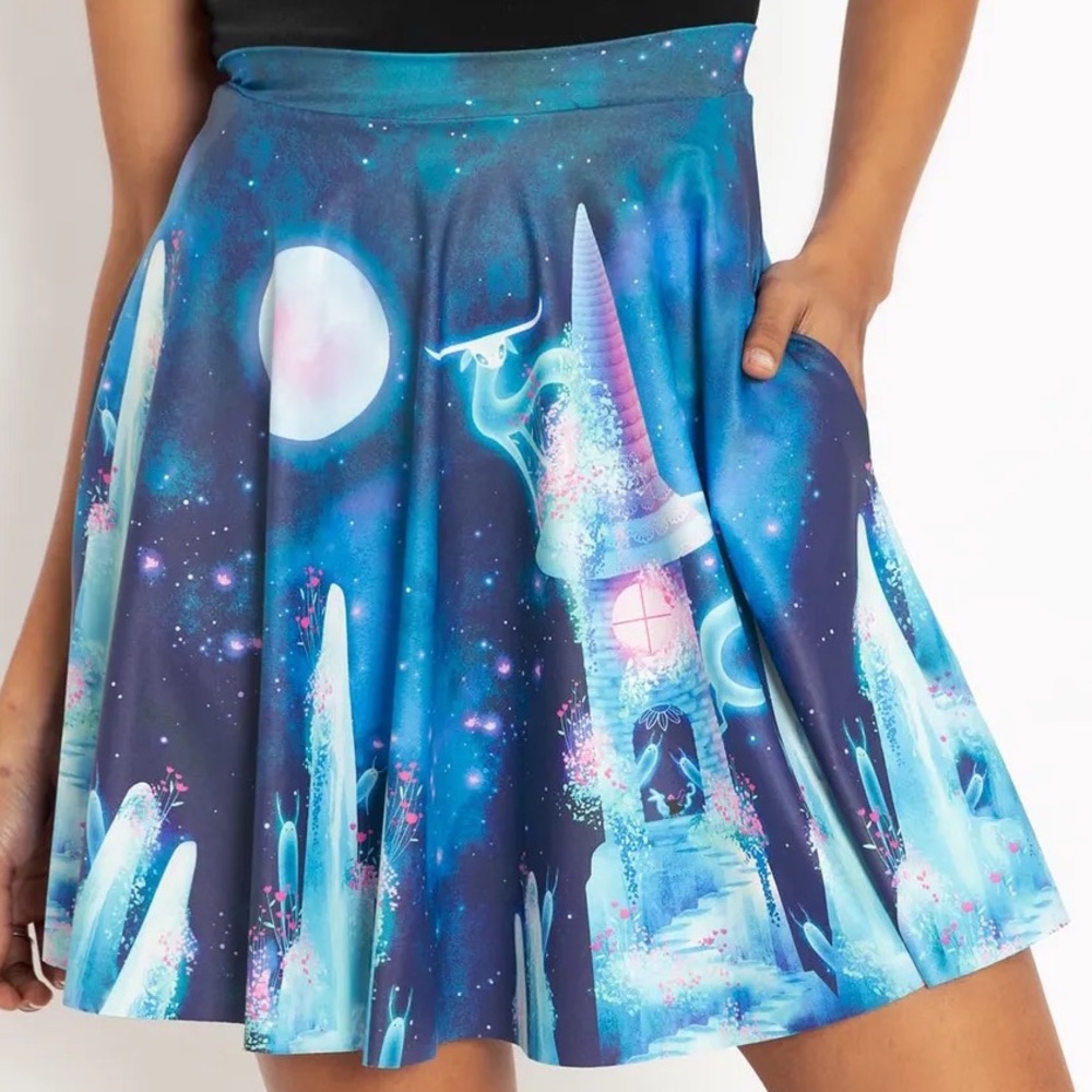 Blackmilk “MAGNOLIA CASTLE POCKET Moonbound Studio SKATER SKIRT” Size Large NWT